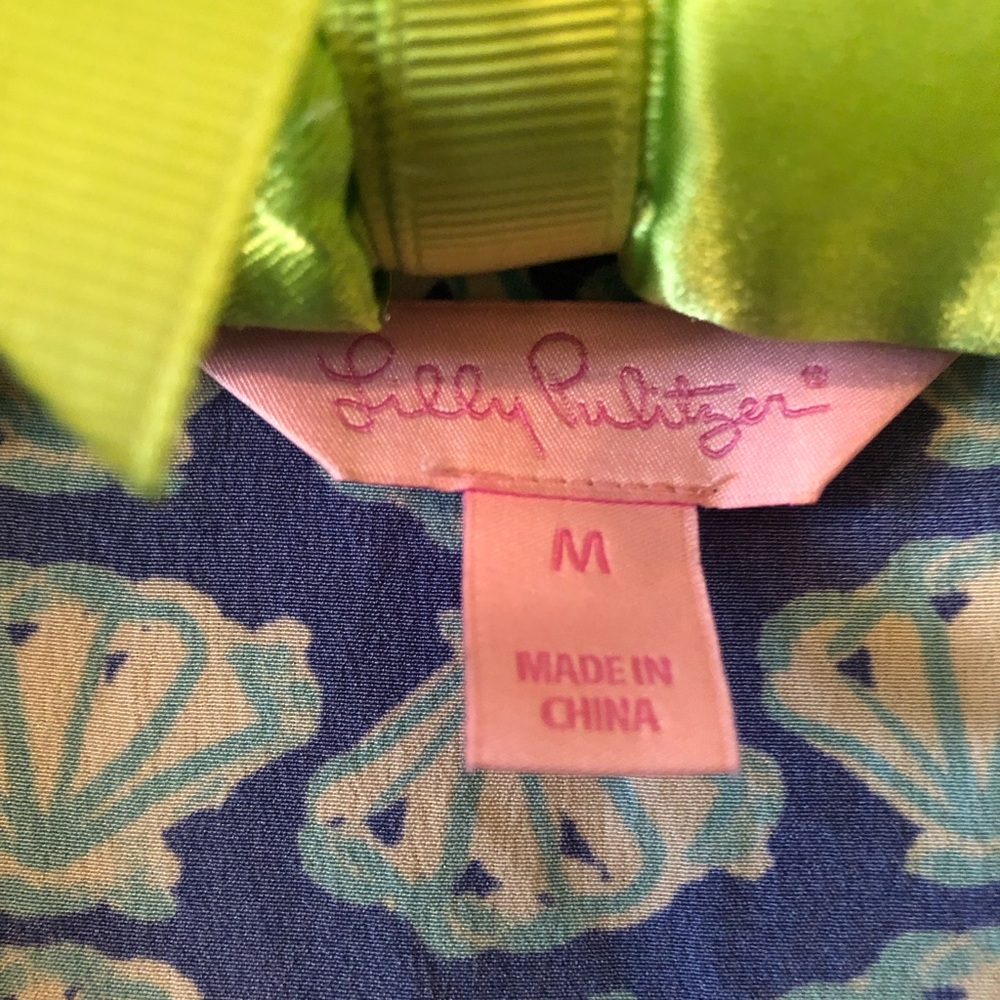 Lilly Pulitzer Silk Blue and Pink Tunic Top - Picture 4 of 8